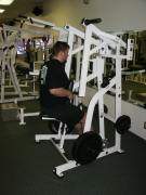 back strength training : hammer low row