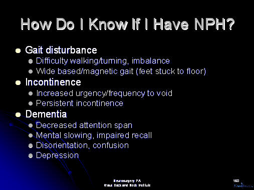 what to look for in normal pressure hydrocephalus