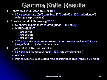 gamma knife results outcomes