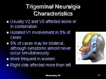 distribution of trigeminal nerve