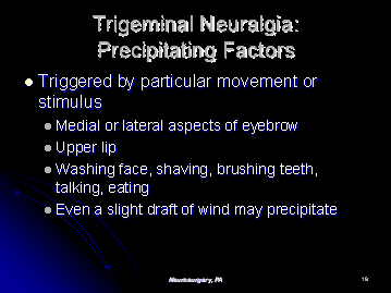 triggers of facial pain